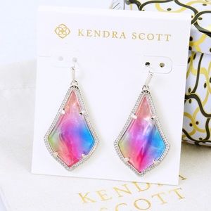 Kendra Scott Alex Watercolor Silver tone border earrings